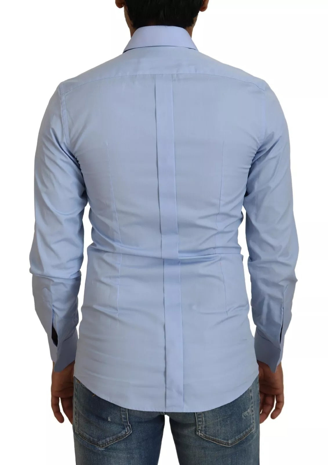 Dolce & Gabbana light blue slim fit cotton shirt